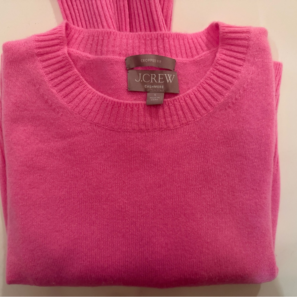 J. Crew Pink Cashmere Crewneck Sweater